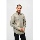 Brandit Textil Hardee Denim Langarmhemd Olive / Grey S