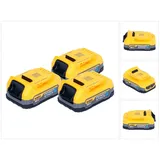 DeWalt Akku Set DCBP 034 E3 3x Powerstack Akku 18 V 1,7 Ah / 1700 mAh XR Li-Ion - mit Ladestandanzeige