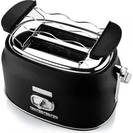 Westinghouse Retro Frühstücks-Set schwarz 2-tlg. mit 2-Schlitz Toaster