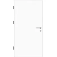 Stahl Nebeneingangstür "HÜLA" ohne Glas Weiß RAL 9016 beidseitig außen öffnend DIN links