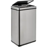 Wellhome Intelligenter Mülleimer ohne Beine mit automatischem Öffnen oder manuellem Kontakt, 50 l, Höhe: 67,5 x 35,5 x 26 cm, grau.
