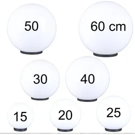 H4L Kugelleuchte inkl. Erdspieß Ø 40cm Weiß + 2,5m Anschlußkabel Gartenlampe Kugellampe Aussenleuchte