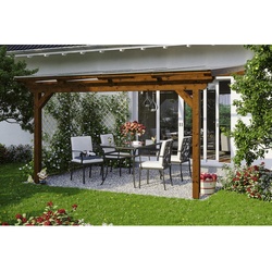 SKANHOLZ Terrassenüberdachung »Ancona«, Breite: 434 cm, Dach: Polycarbonat (PC), nussbaum - braun