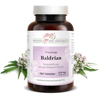 Baldrian Tabletten 450mg | 260 Tabletten Valeriana officinalis | Top Premium Qualität aus Österreich | Vegane Tabletten statt Kapseln ohne Zusatzstoffe | Baldrianwurzel, Katzenkraut, Allheilwurz