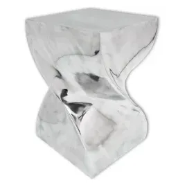 vidaXL Hocker/Beistelltisch Verdrehte Form Silbern Aluminium