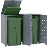 vidaXL Mülltonnenbox für 2 Tonnen Grau 138x79x117 cm Stahl