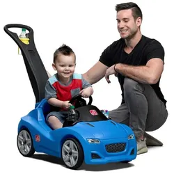 Kinderfahrzeug mit Schiebestange, blau