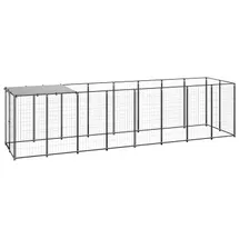 vidaXL Hundezwinger Schwarz 4,84 m2 Stahl