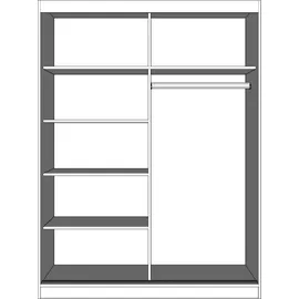imoebel24 Schwebetürenschrank Vista 150 x 200 x 61 cm Schwarz/Weiß