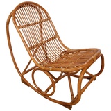 dynamic24 Schaukelstuhl, Schaukelstuhl Rattan natur beige