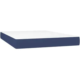 vidaXL Boxspringbett mit Matratze & LED Blau 140x200 cm Stoff