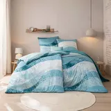 Estella Mako Interlock Jersey Bettwäsche Rio cyan