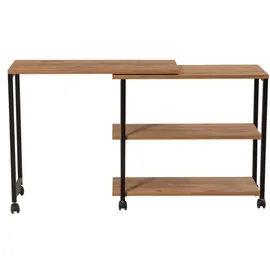 woody fashion Beistelltisch MELIN 63x70 cm braun/schwarz - Braun/Schwarz