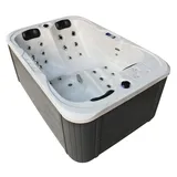 Tronitechnik Outdoor Whirlpool Spa TINO PRO mit Isolierung Weiß Silber Marmoriert 195cm x 127cm, Heizung, Hydromassage