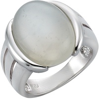 Zeeme Gemstones Ring 925/- Sterling Silber Mondstein weiß Rhodiniert (Größe: 054 (17 2))