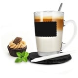 Sendez Latte-Macchiato-Glas Kaffeeglas 4tlg mit Löffel und Teller Teeglas Tasse Becher Latte Macchiato Glas, Glas