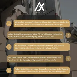 ax living Cord Couch L Form – Arborio R 280 cm Ecksofa in Dunkelgrau - Schwarz