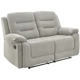 luma-home 2-Sitzer-Relaxsofa Federkern, mit Liegefunktion Zweier-Couch Stoff Chenille Grau