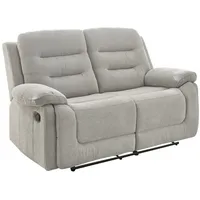 luma-home 2-Sitzer-Relaxsofa Federkern, mit Liegefunktion Zweier-Couch Stoff Chenille Grau