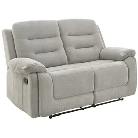 luma-home 2-Sitzer-Relaxsofa Federkern, mit Liegefunktion Zweier-Couch Stoff Chenille Grau