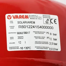 Varem Ausdehnungsgefäß 6 bar 12 l rot