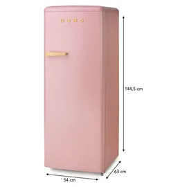DOMO DO91708R Retro-Kühlschrank (218 l, 1445 mm hoch, Pink)