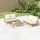 vidaXL Garten-Lounge-Set 3-tlg. Creme Bambus braun