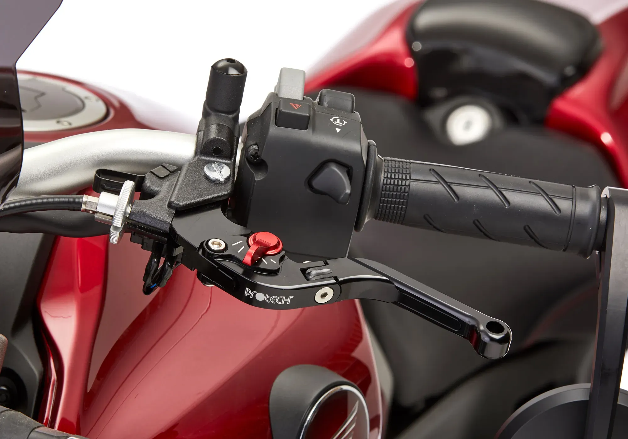 PROTECH remhendel Sport 6061-T6-Aluminium zwart geanodiseerd / verstelaar rood zwart/rood, zwart-rood