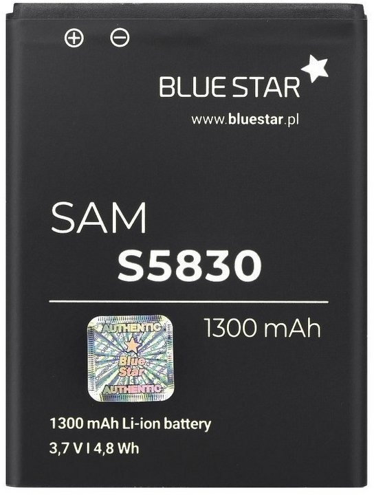 BlueStar Akku Ersatz kompatibel mit Samsung Galaxy Gio (S5670) 1300 mAh Austausch Batterie Accu EB494358VU Smartphone-Akku