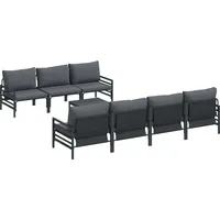 VidaXL Garten-Sofa-Set mit Kissen 8 pcs Anthrazit Stahl &