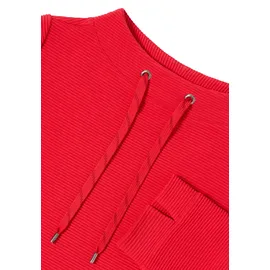 Cecil CECIL, Ottoman Shirt (fiery red L (42), rot rot), Stoff, 60% Polyester, 37% Viskose, 3% Elasthan, unifarben, normal, normal, Rundhals, abgesteppt, Shirts 3/4-Arm-Shirt, mit 3/4 Ärmeln