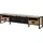 Massivmoebel24 BLACKBURN TV-Lowboard 240x45x55 cm Natur Klar Lackiert/Schwarz Holz/Metall