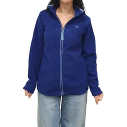 MAUI SPORTS Damen Fleece-Jacke mit Stehkragen Übergangs-Pullover Sweater Blau - M