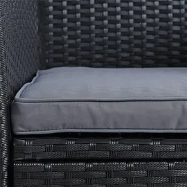 Estexo Polyrattan Gartenbank 2-Sitzer  Schwarz