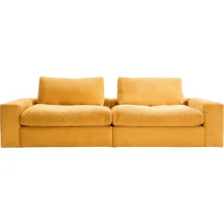Big-Sofa ALINA "Sandy", gelb (honiggelb gct 95), B:266cm T:123cm, Cord GCT (92% Polyester, 8% Nylon), Sofas, in Cord, mit losen Sitz und Rückenkissen