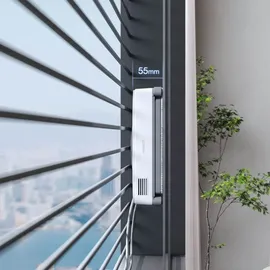 Ecovacs WINBOT Mini Fensterputzroboter, kompaktes Design, Doppel-Düsen mit Ultraschall-Zerstäubung, 9-Stufen-Schutzsystem, intelligente Pfadplanung, 3 Reinigungsmodi, Anti-Rutsch-System, Grau