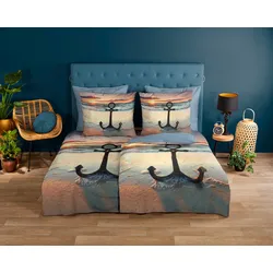 Wendebettwäsche »Mar«, Baumwolle, 135x200, Reißverschluss, Wendeoptik, Strand, Meer, Maritim, 49055656-0 Multi 1 St.