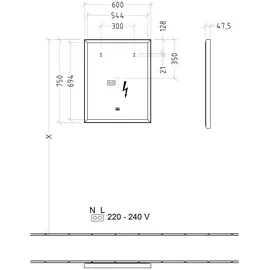 Villeroy & Boch Subway 3.0 Spiegel mit LED-Beleuchtung,