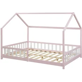 en.casa kids Hausbett Hesel 140 x 200 cm Kiefer rosa