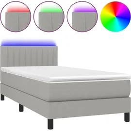 vidaXL Boxspringbett 100 x 200 cm Hellgrau