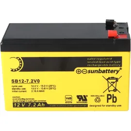 Sun Battery Akku passend für Alarmanlage Abus Terxon SX AZ4000 12 Volt 7,2Ah VDS Zulassung