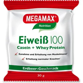 MEGAMAX Eiweiß 100 Erdbeer Pulver 30 g