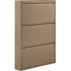 Schuhschrank WOOOD "Sandburg", beige (sand), B:66cm H:103cm T:16cm, Metall, Schränke, mit drei Fächern, Breite 66 cm