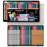 Stabilo ARTY 30er Metalletui Pen 68 brush, Pen 68 & point 88 - - Premium-Filzstifte mit Pinselspitze, Premium-Filzstift & Fineliner - Creative Set 87/3432, Brush-Pens und Filzstifte, 30-teilig