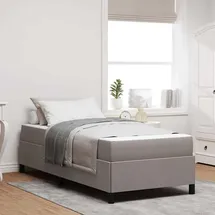 vidaXL Boxspringbett Taupe 90 x 200 cm Stoff