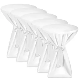 Beautissu Stehtisch rund Ø 60-65 cm Weiß
