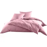 Bettwaesche-mit-Stil Mako-Satin Baumwollsatin Bettwäsche Uni einfarbig zum Kombinieren (Bettbezug 240 cm x 220 cm, Rosa)