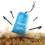 Siegvoll Stranddecke sandfrei 210 x 200 cm, Ultraleicht, tragbare Outdoor Picknickdecke für Strand, Wandern, Campen, Strandmatte inkl. 4 Befestigung Ecken, Karabiner, Tragebeutel
