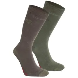 Craghoppers Nosilife Twin Pack Wandersocken Grün 36-38