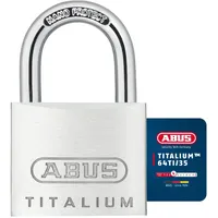 ABUS Vorhängeschloss Titalium 64TI/35 gl.-6356 - gleichschließend - Kellerschloss mit Schlosskörper aus Spezial-Aluminium - gehärteter Stahlbügel - ABUS-Sicherheitslevel 4